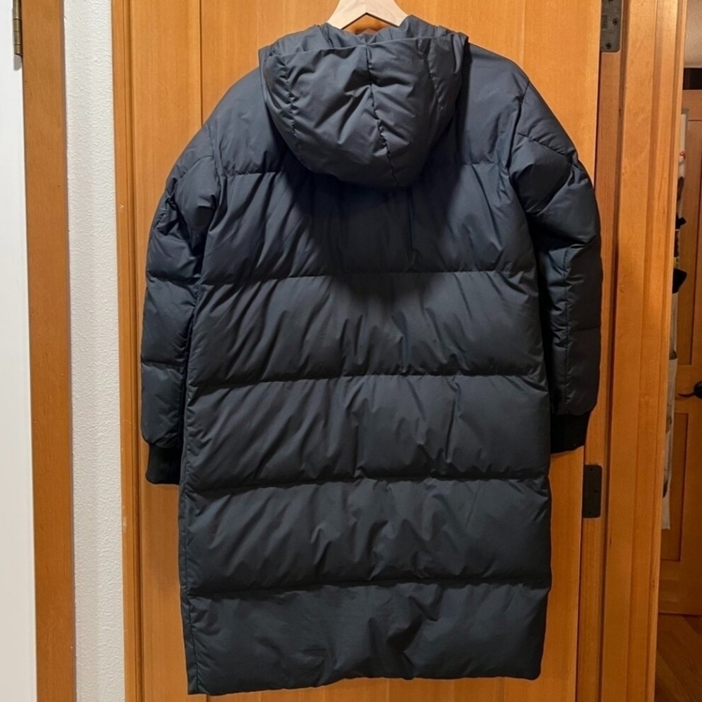 Everlane Womens Navy Blue Puffer Down Hooded Long Coat Size XS - Picture 7 of 7